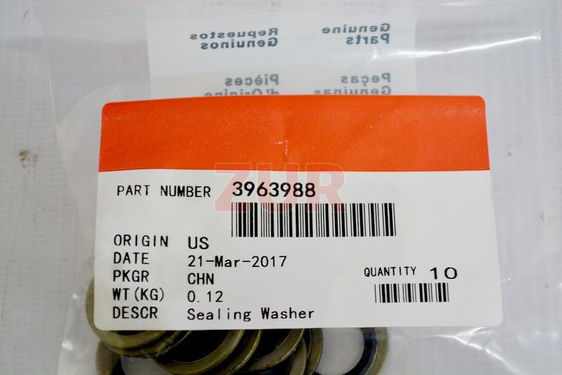 Шайба болта топливной трубки 6BT/EQB (Оригинал) 3863988 3863988