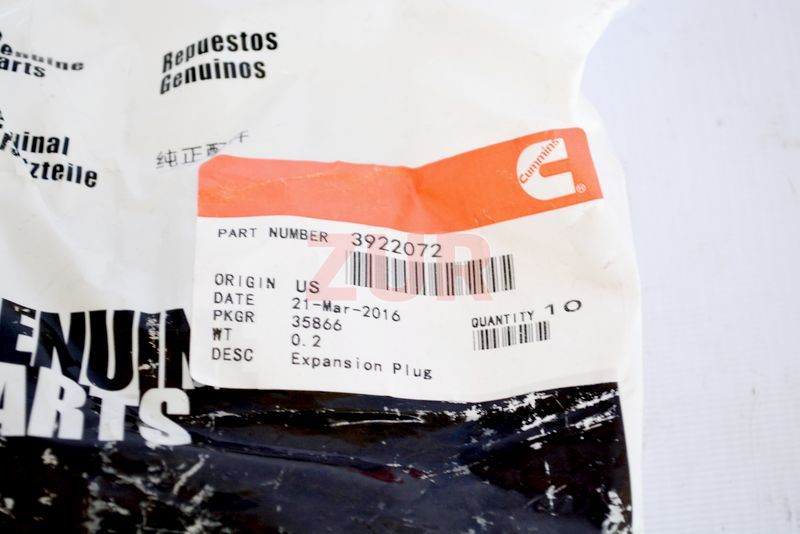 Заглушка блока цилиндров 3922072 3922072